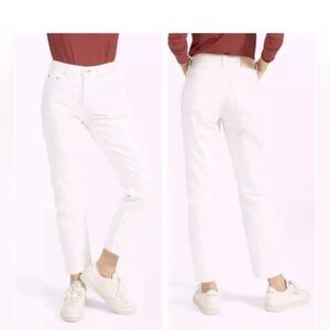Everlane White High Rise Straight Leg Jean